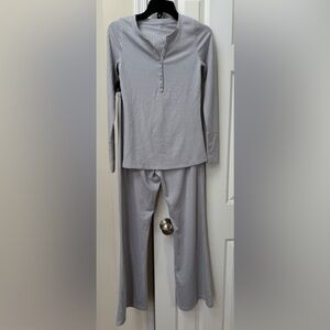 Gray Long Sleeve Pajama Set